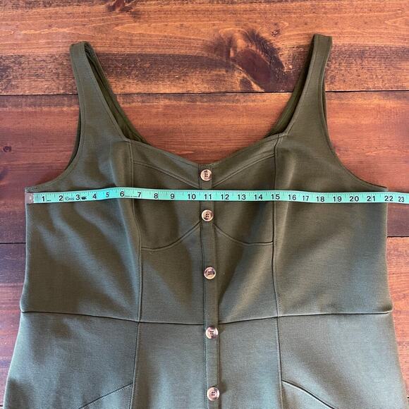 Anthropologie Maeve Knit Button Detail Midi Dress Moss Green Sleeveless Size 20W - Picture 13 of 15
